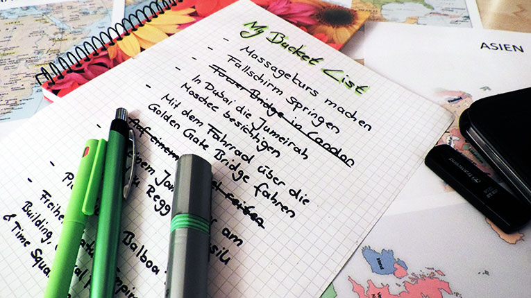 BucketList BucketList - Lebenswunschliste - Liste der Lebensträume - To Do Liste